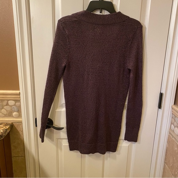 Plum Purple Button Up Cardigan Sweater - Picture 3 of 4